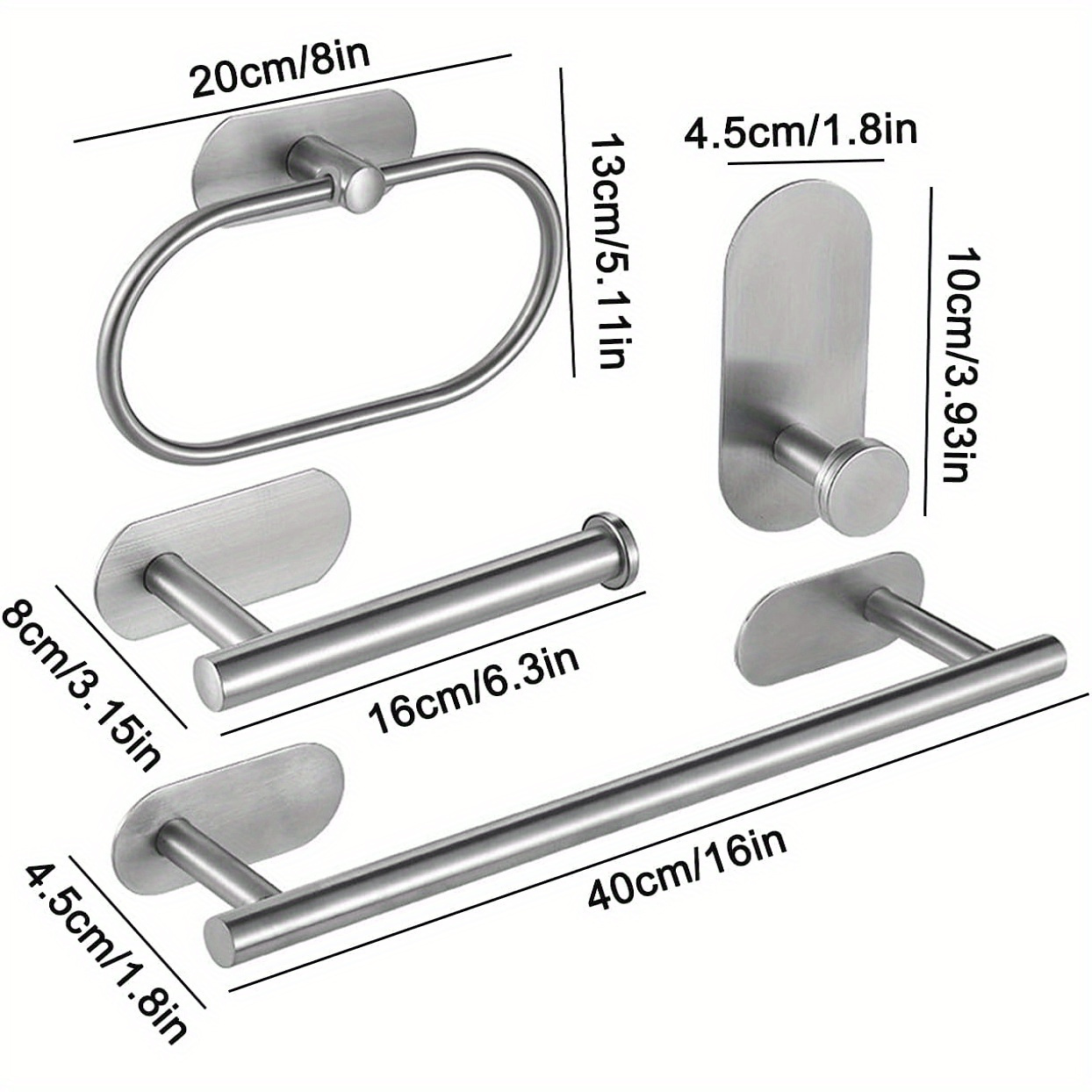 4-piece stainless steel bathroom hardware set