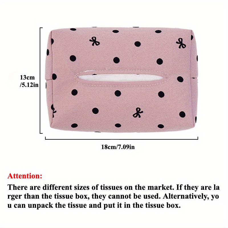 Elegant polka dot bow car tissue holder