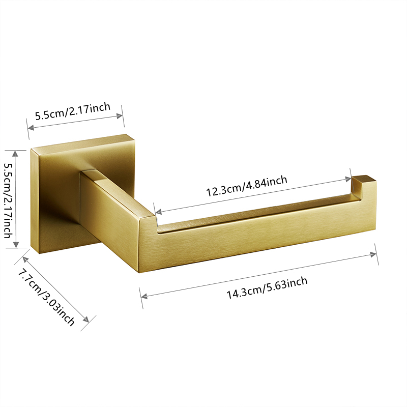 Two-piece elegant gold stainless steel bathroom accessory set
