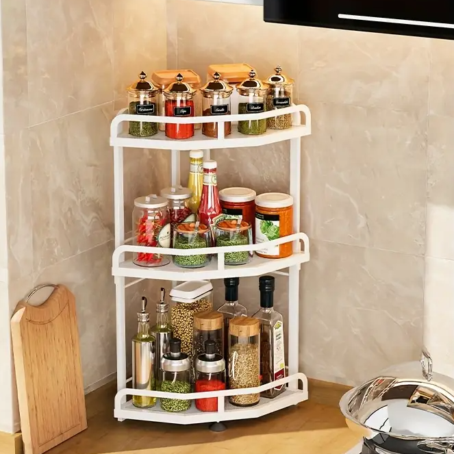 1-piece modern metal countertop storage rack, corner storage rack