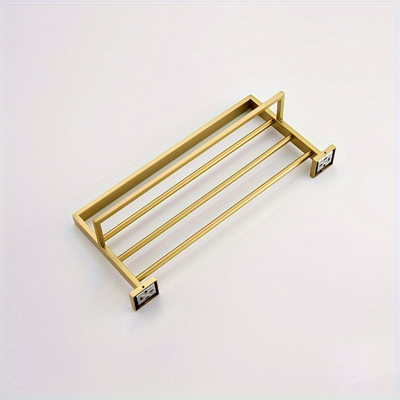 Luxury metal towel rack with storage shelf, wall-mounted (1 piece)