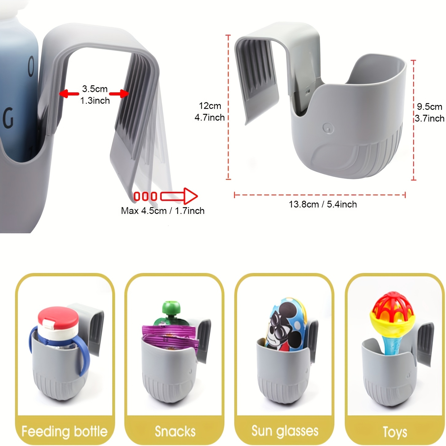 1 portable cup holder for car seats, grey car seat cup holders
