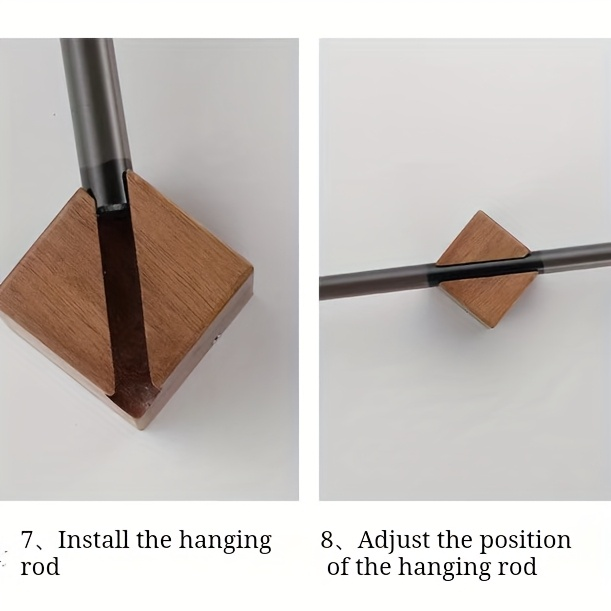 1-piece stainless steel walnut wood adjustable towel rack