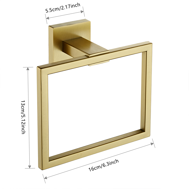 Two-piece elegant gold stainless steel bathroom accessory set