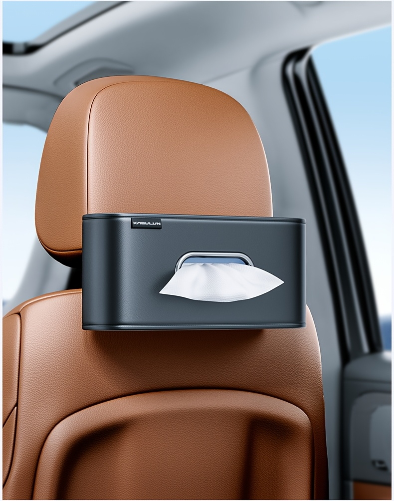 1 piece faux leather car seat back tissue holder