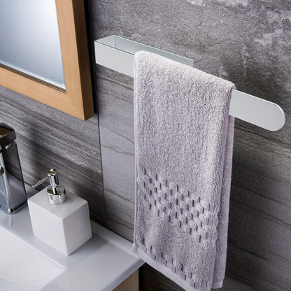 Self-adhesive stainless steel towel rack - 23.6 inches x 37.4 inches, matte black