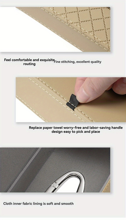 Beige/Gold, seat-mounted tissue holder, easy to hold