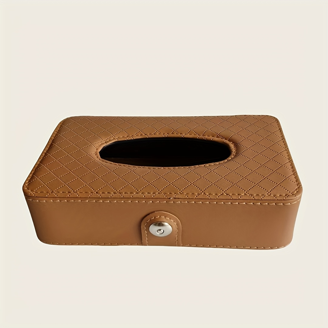 1 piece car strap plaid tissue box, suitable for all cars
