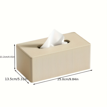 Luxury tissue box, made of premium leather, available in three colors.
