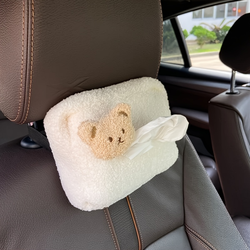 1pc Plush Bear Decoration Car Tissue Box