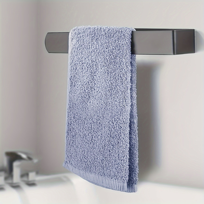 Self-adhesive stainless steel towel rack - 23.6 inches x 37.4 inches, matte black