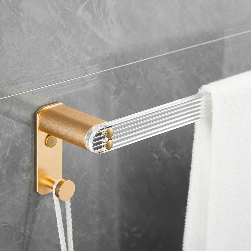 Modern gold-plated aluminum bathroom towel rack - wall-mounted
