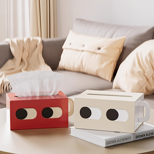Available in two colors. Bestselling unique eye-shaped tissue box.