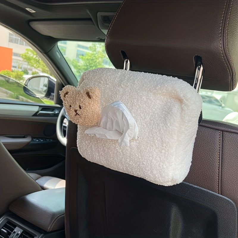 1pc Plush Bear Decoration Car Tissue Box