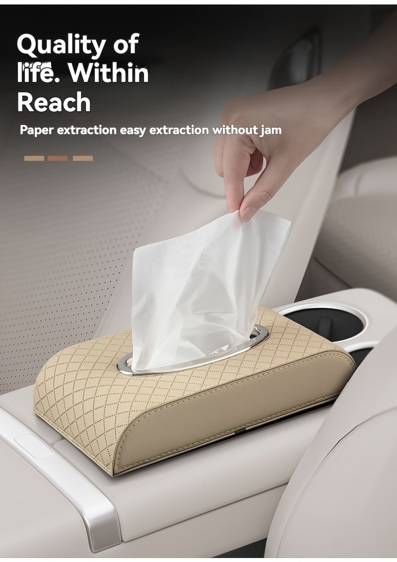 Beige/Gold, seat-mounted tissue holder, easy to hold