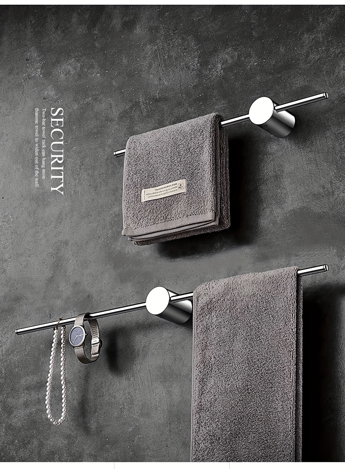 1-piece chrome-plated all-copper creative towel rack, bathroom storage towel rack