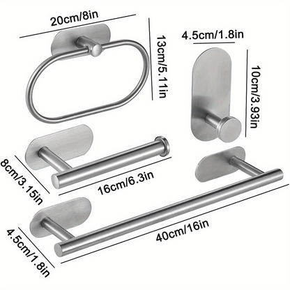 4-piece stainless steel bathroom hardware set