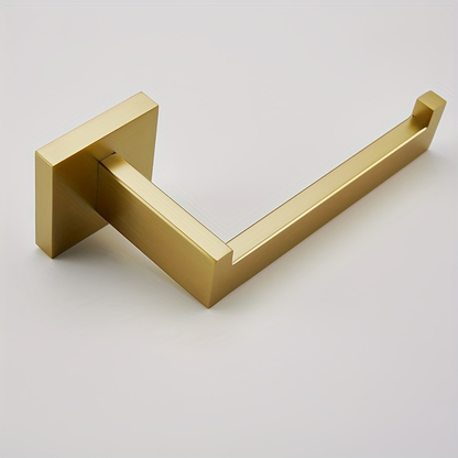 Two-piece elegant gold stainless steel bathroom accessory set