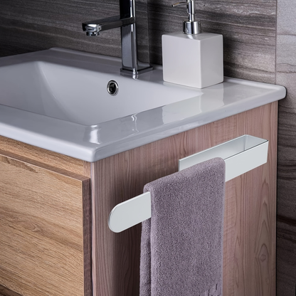 Self-adhesive stainless steel towel rack - 23.6 inches x 37.4 inches, matte black