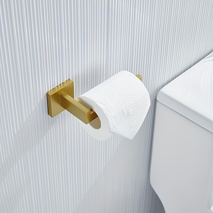Two-piece elegant gold stainless steel bathroom accessory set