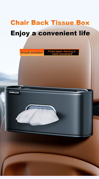 1 piece faux leather car seat back tissue holder