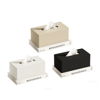 Luxury tissue box, made of premium leather, available in three colors.