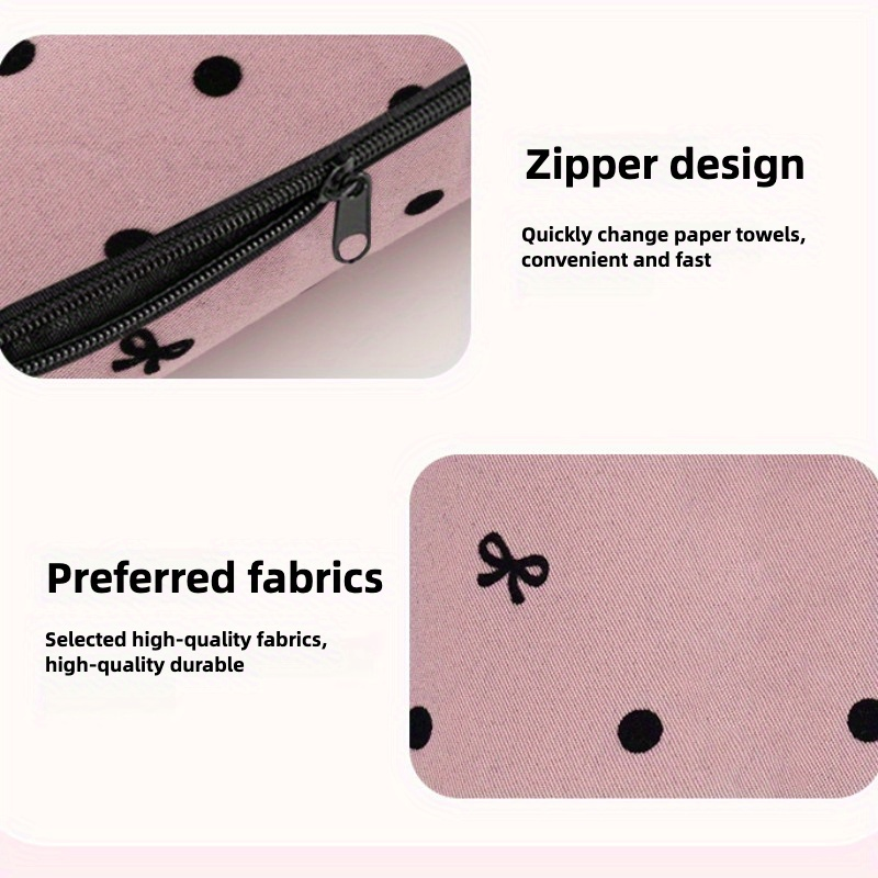 Elegant polka dot bow car tissue holder