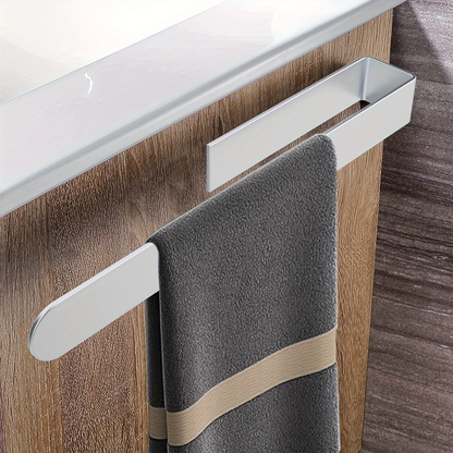 Self-adhesive stainless steel towel rack - 23.6 inches x 37.4 inches, matte black
