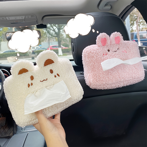 1pc Car Tissue Box, Hanging Type for Vehicles, Cute And Creative Design for Armrest And Sun Visor.