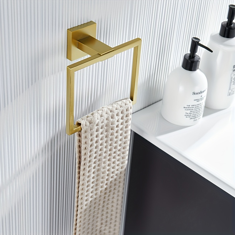 Two-piece elegant gold stainless steel bathroom accessory set