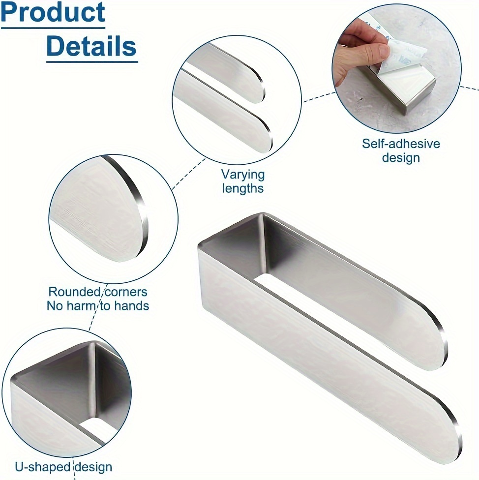 Self-adhesive stainless steel towel rack - 23.6 inches x 37.4 inches, matte black