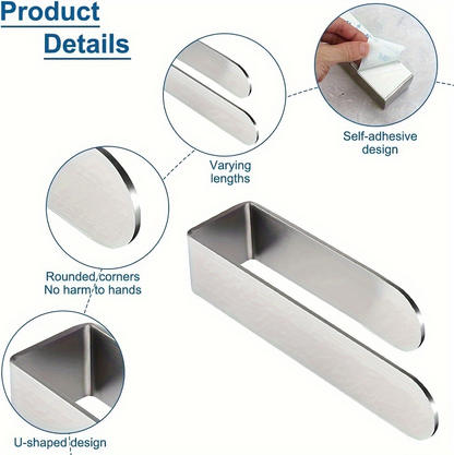 Self-adhesive stainless steel towel rack - 23.6 inches x 37.4 inches, matte black