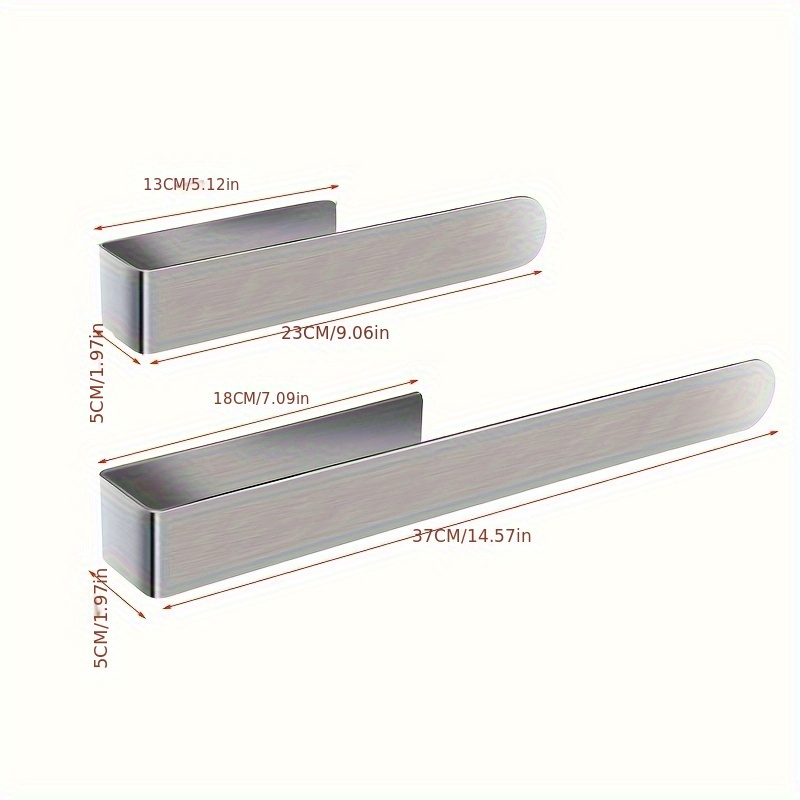 Self-adhesive stainless steel towel rack - 23.6 inches x 37.4 inches, matte black