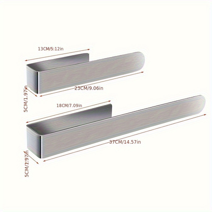 Self-adhesive stainless steel towel rack - 23.6 inches x 37.4 inches, matte black