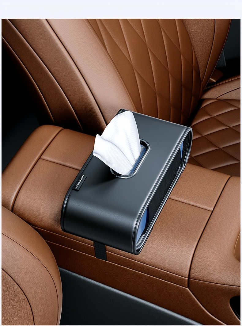 1 piece faux leather car seat back tissue holder