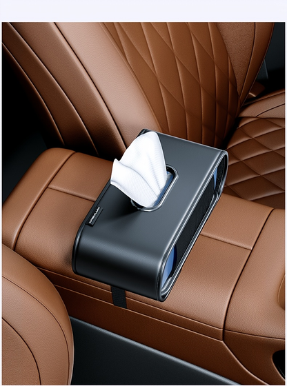 1 piece faux leather car seat back tissue holder