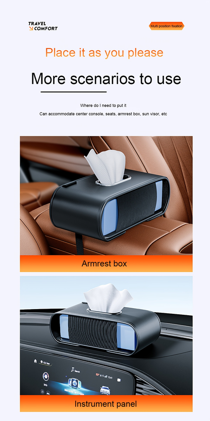 1 piece faux leather car seat back tissue holder