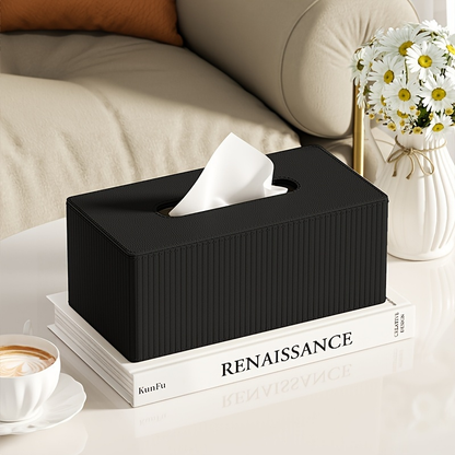 Luxury tissue box, made of premium leather, available in three colors.