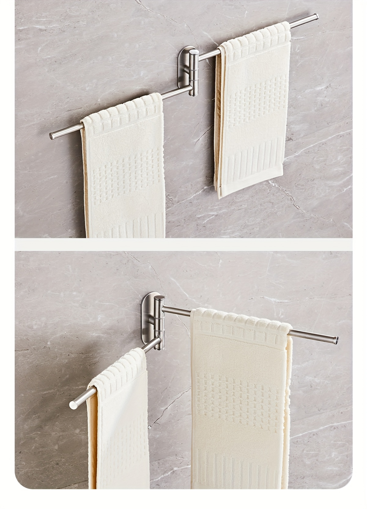 304 Stainless Steel Rotating Towel Rack - No Drilling Required Bathroom Storage Rack