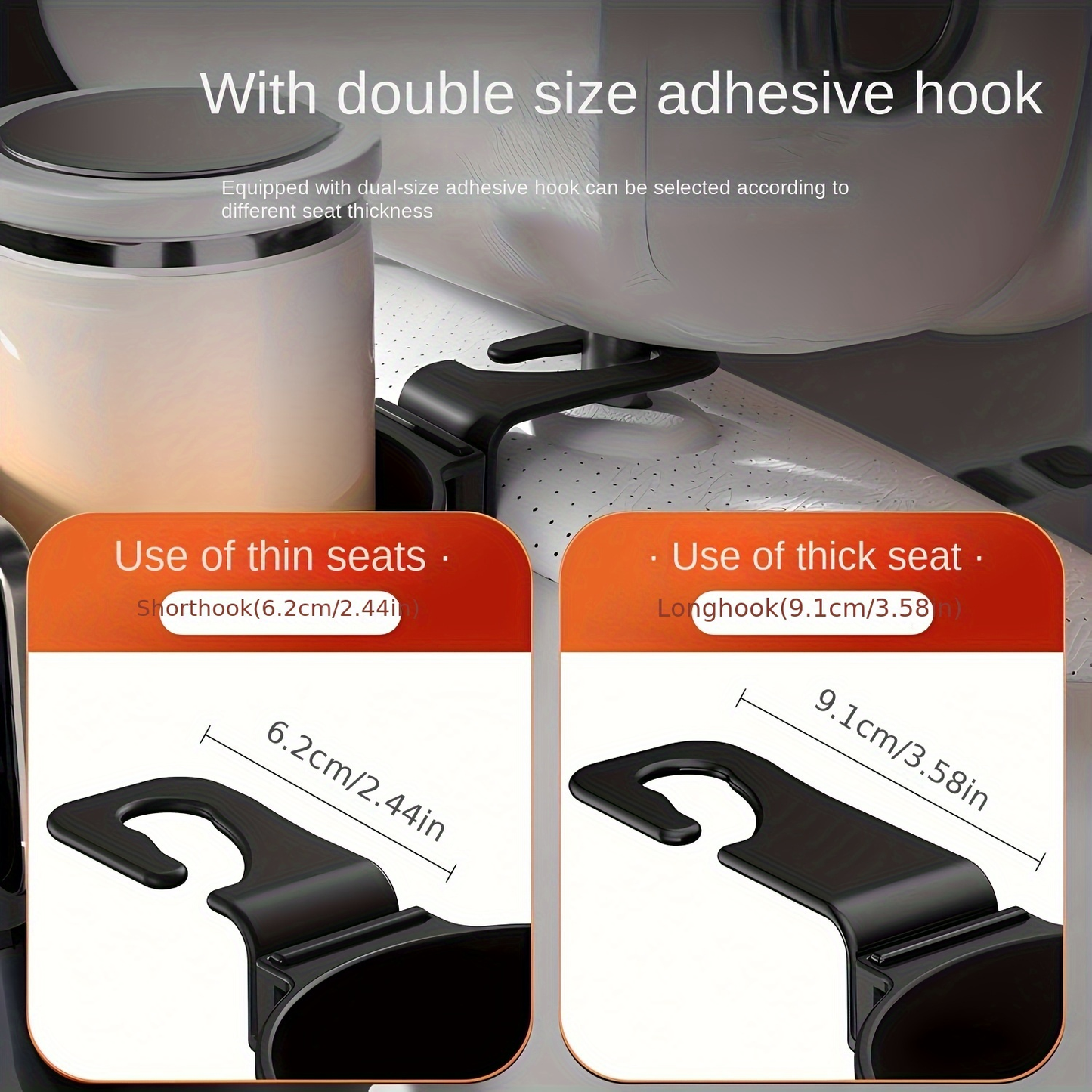 Car seat backrest, car cup holder hook, multifunctional phone holder