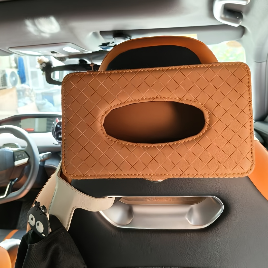 1 piece car strap plaid tissue box, suitable for all cars