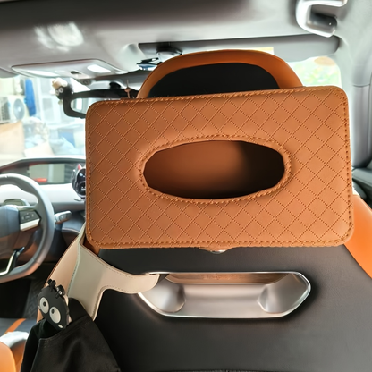 1 piece car strap plaid tissue box, suitable for all cars