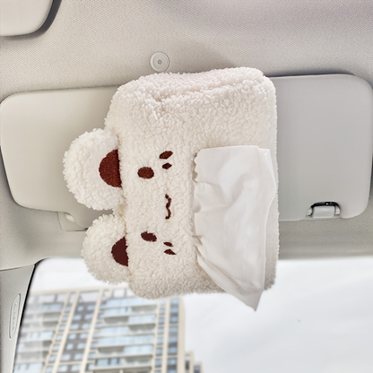 1pc Car Tissue Box, Hanging Type for Vehicles, Cute And Creative Design for Armrest And Sun Visor.