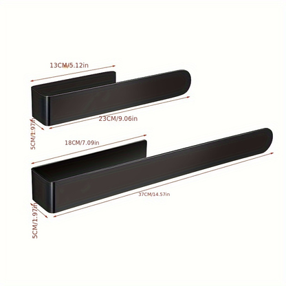 Self-adhesive stainless steel towel rack - 23.6 inches x 37.4 inches, matte black