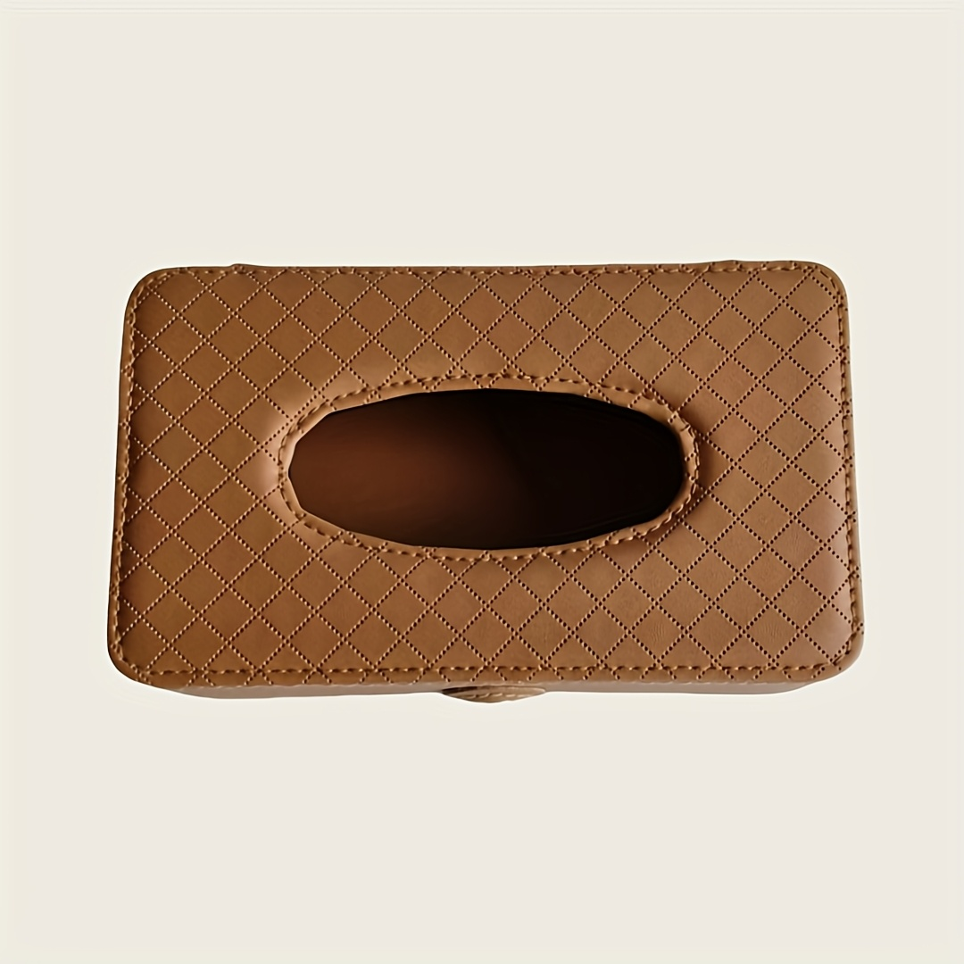 1 piece car strap plaid tissue box, suitable for all cars