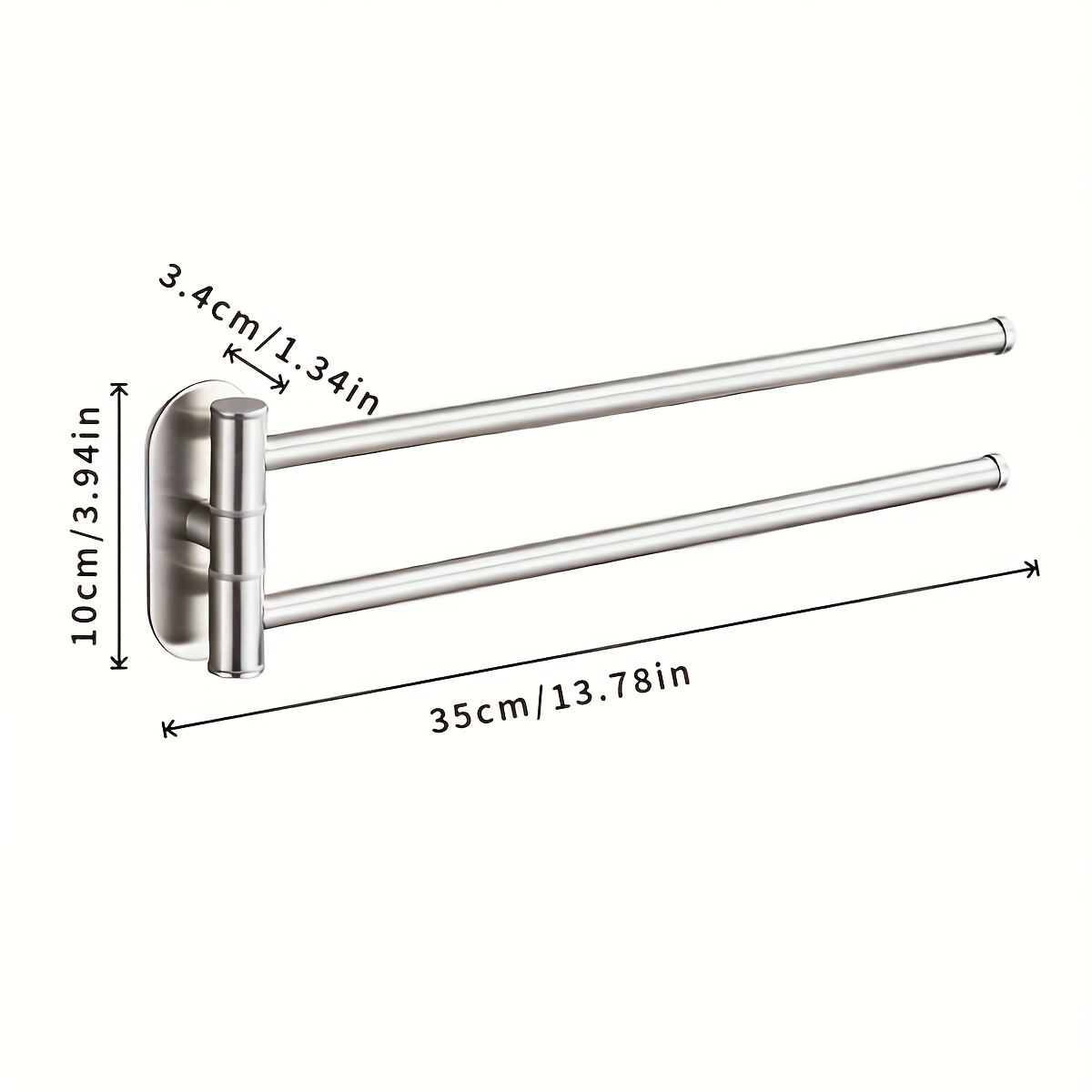 304 Stainless Steel Rotating Towel Rack - No Drilling Required Bathroom Storage Rack