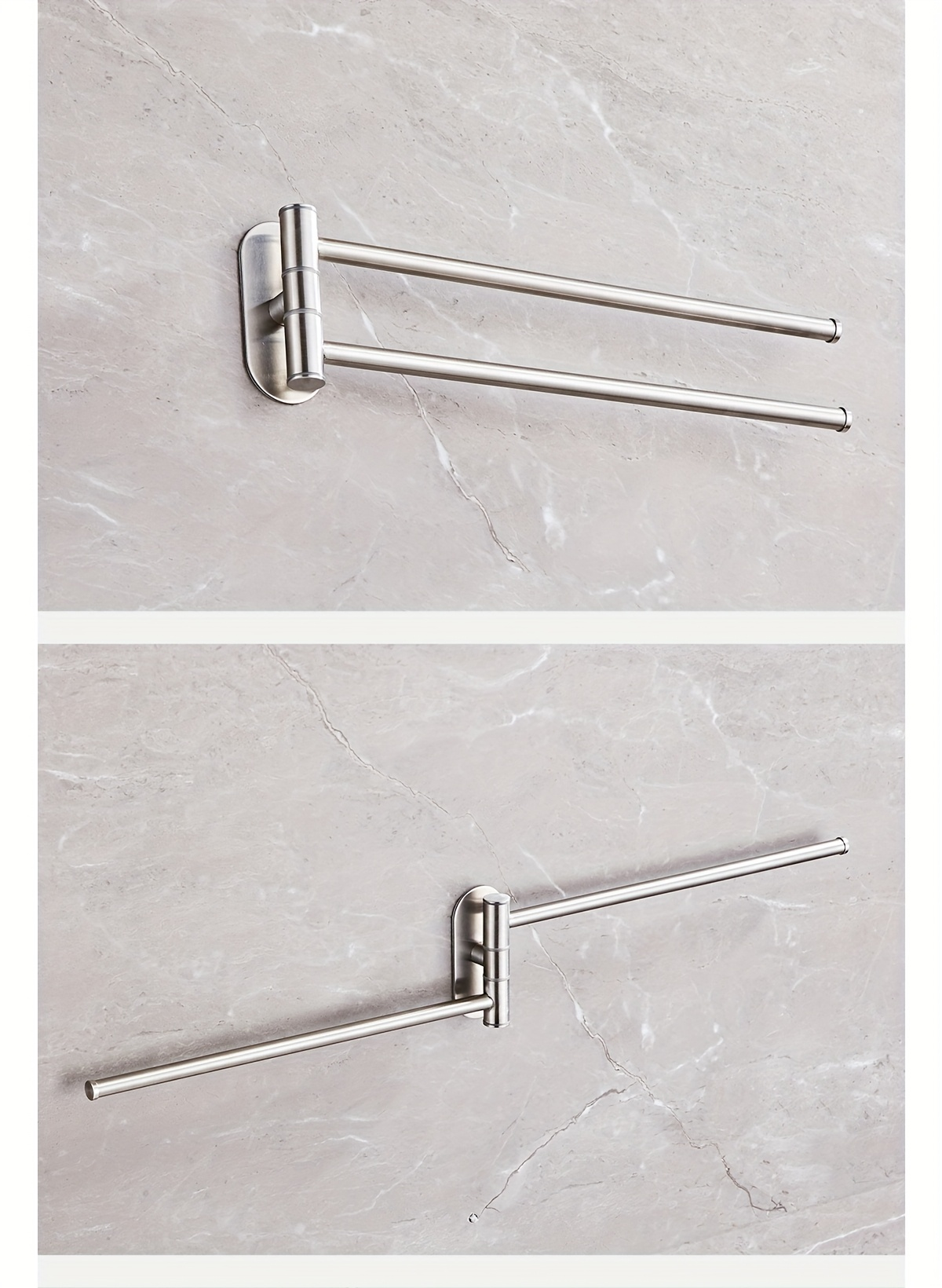 304 Stainless Steel Rotating Towel Rack - No Drilling Required Bathroom Storage Rack