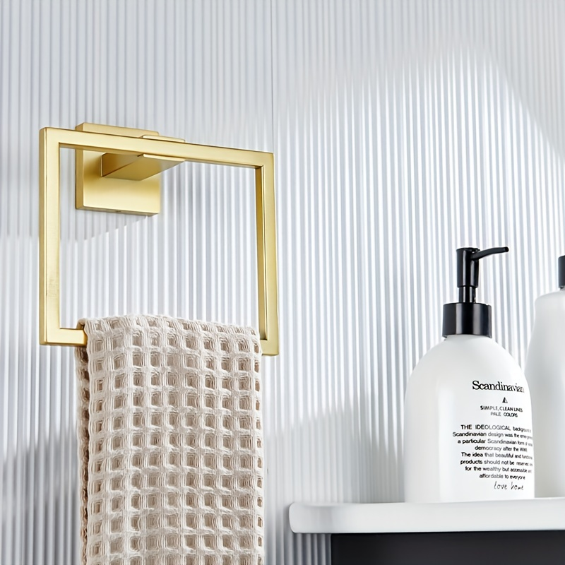 Two-piece elegant gold stainless steel bathroom accessory set