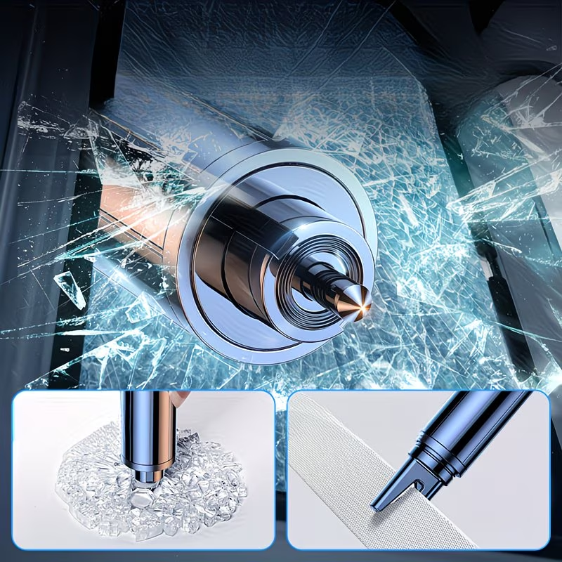 1pc a Car Window Breaking Tool, a Safety Hammer That Is Multifunctional, Combining Three Features: Cutting Belts, Breaking Glass, And Ensuring Safety in EmergencieWarning: The use of this product may be subject to laws and regulations in your jurisdiction