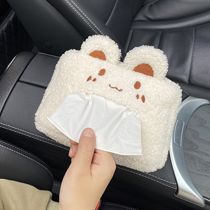 1pc Car Tissue Box, Hanging Type for Vehicles, Cute And Creative Design for Armrest And Sun Visor.